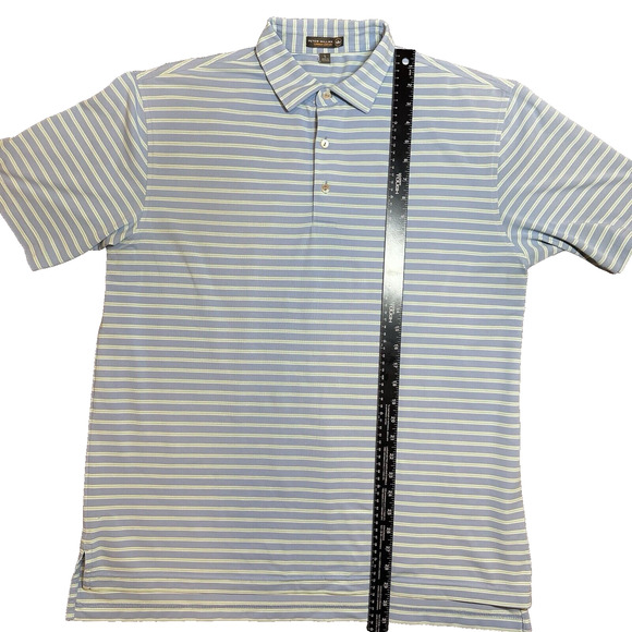 Peter Millar shirt L Summer‎ Comfort Golf Polo Mens stripe Performance Jersey - Picture 6 of 7